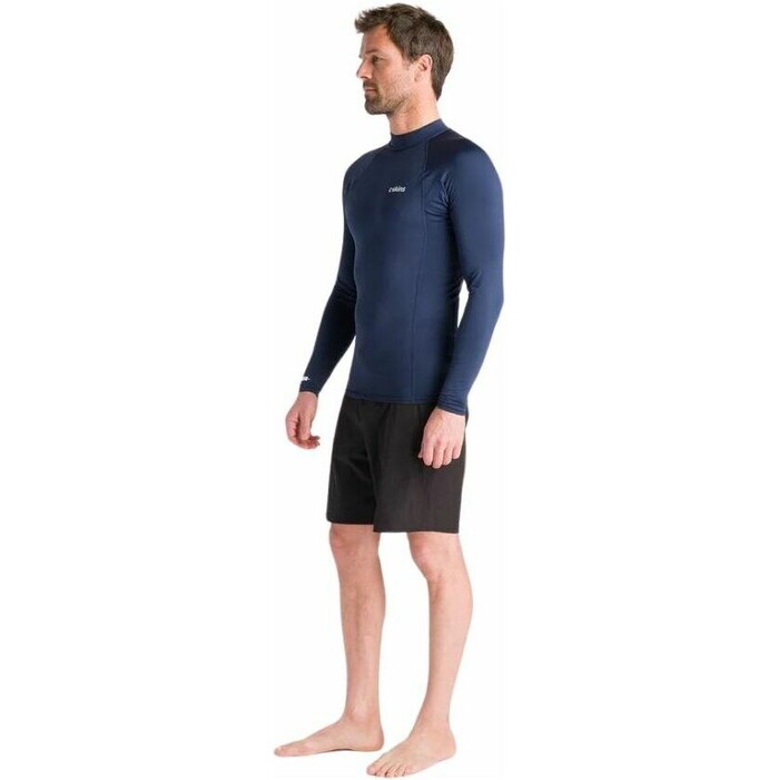 2024 C-Skins Mens NuWave UV Basics Long Sleeve Rash Vest C-NLYLSMC - Bluestone